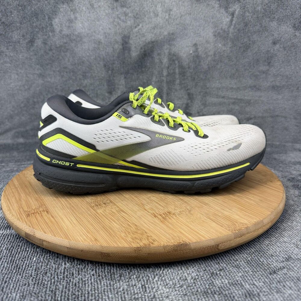 Brooks Ghost 15 Shoes Womens Size 9 White Mesh Running Sneakers 1203801B125